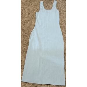 She + Sky Women's Sun Dress Ribbed Size L Color Mint Green 40” From Neck Line.